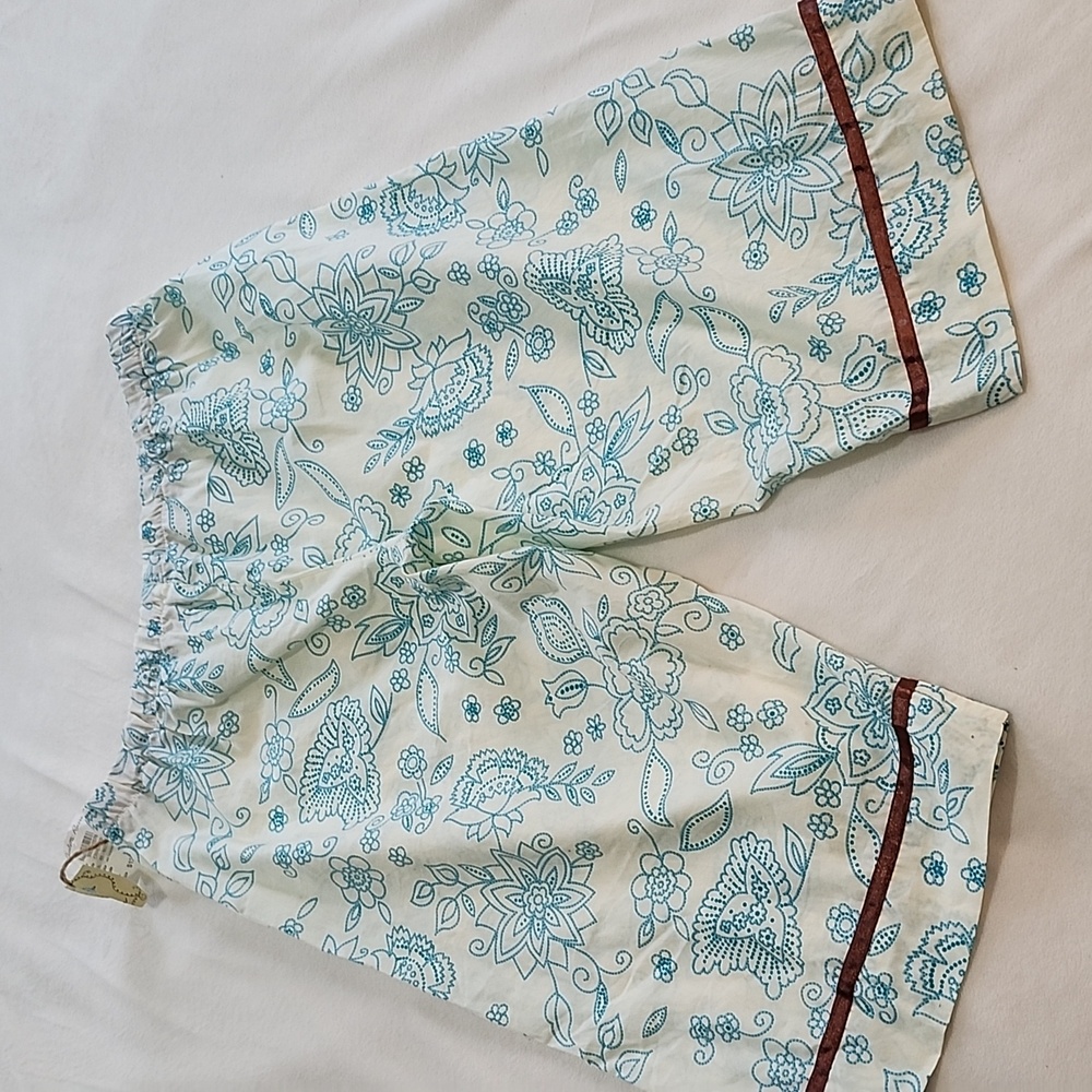 NWT Blu Chic Lounge Short Pant. Turquoise Floral Print. Size L - Picture 5 of 6